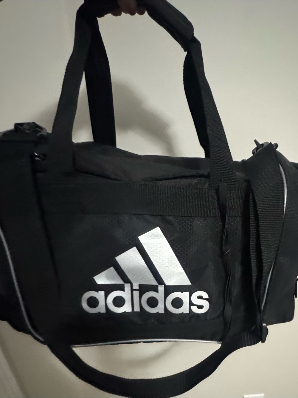 adidas Black Duffel Bag with White Logo